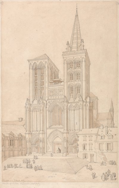 St. Peter at Lisieux, Normandy - West Front by John Sell Cotman